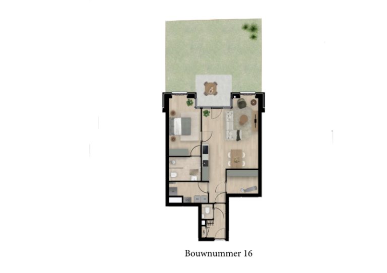 Rozenquartier - Sprundel - nieuwe indeling appartement 19 met werkkamer